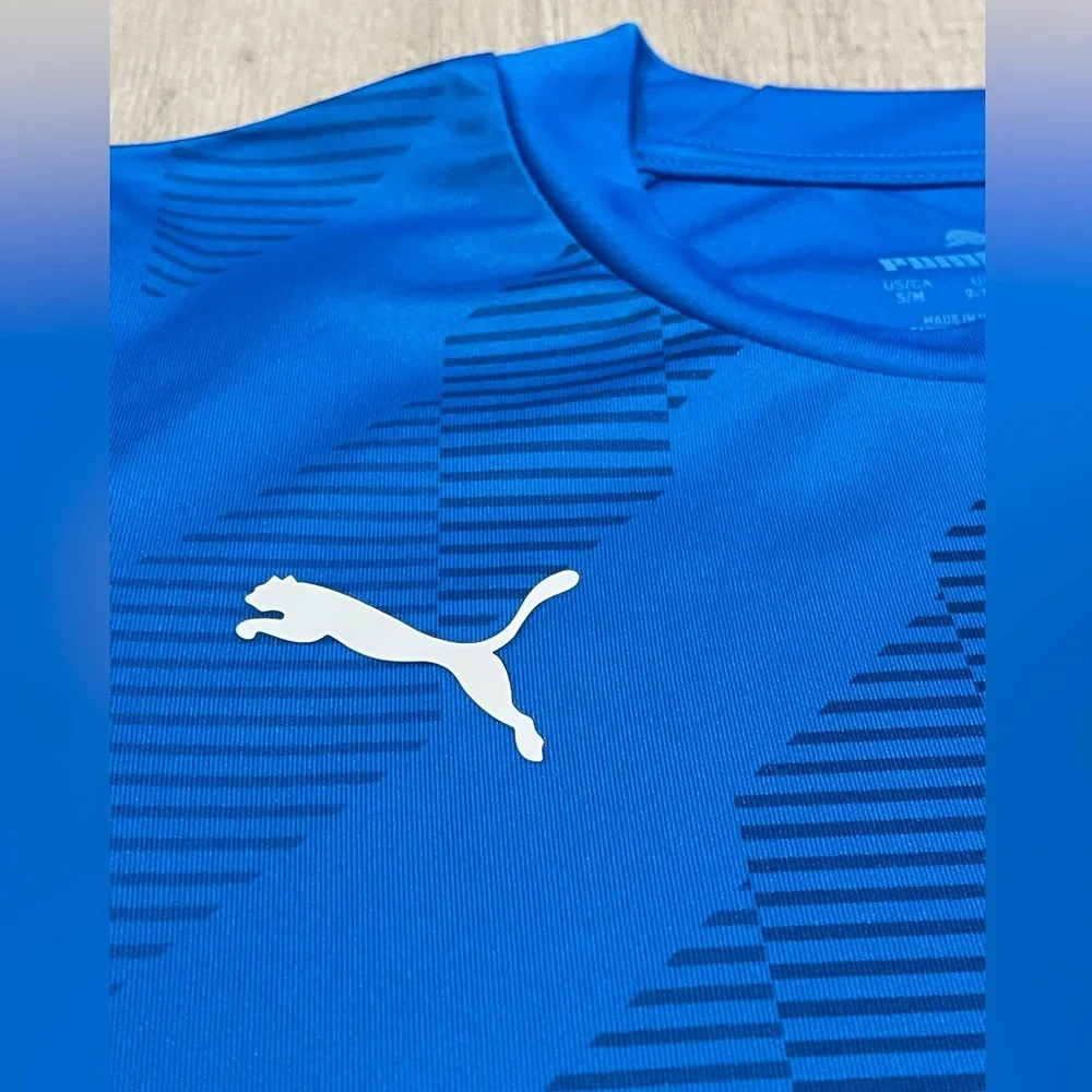 Puma DryCELL Blue Athletic Shirt Boys Small Performance Training Tee